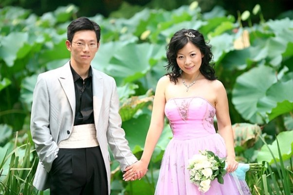 紫色婚纱照